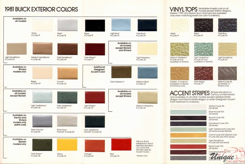 1981 Buick Exterior Paint Chart Page 3